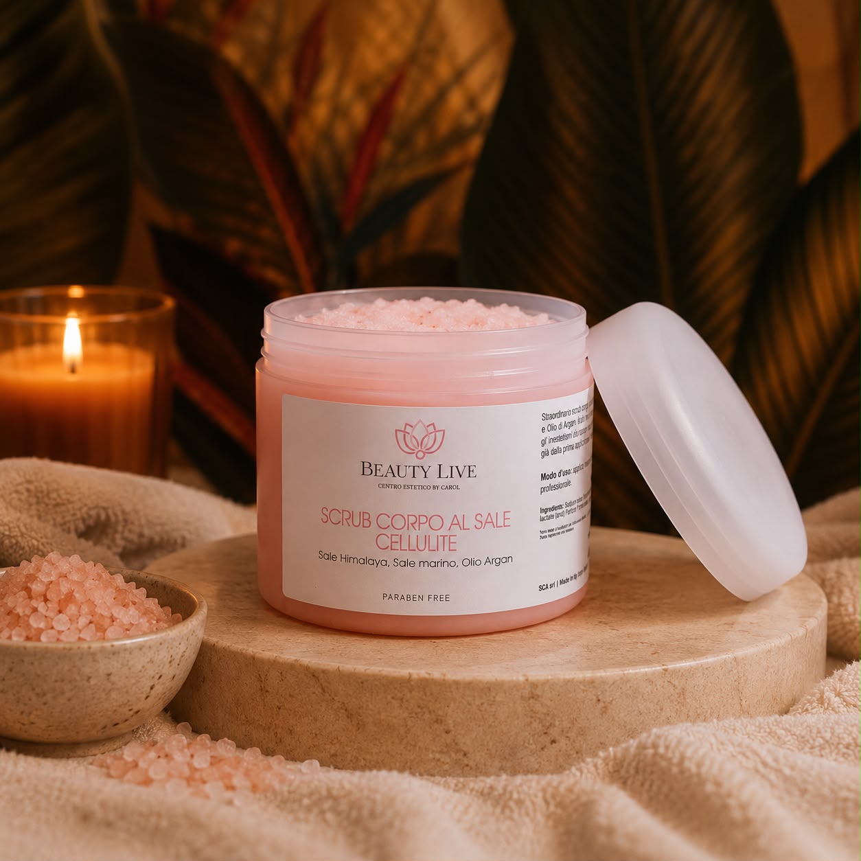 Scrub Corpo al Sale Rosa dell’Himalaya 500 ml – Esfoliante con Olio di Argan | Beauty Live